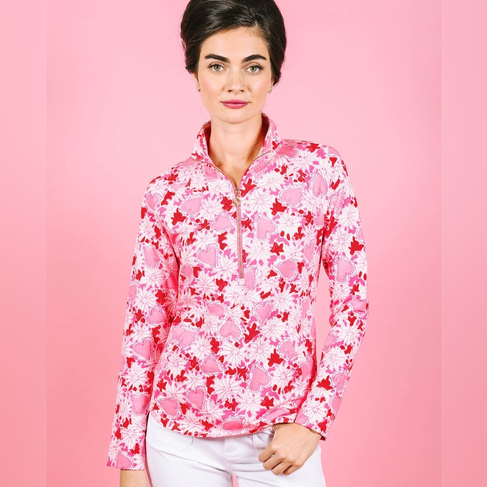 NWT Lilly Pulitzer UPF 50+ Popover - Vintage 1977 Coconut Dear Heart